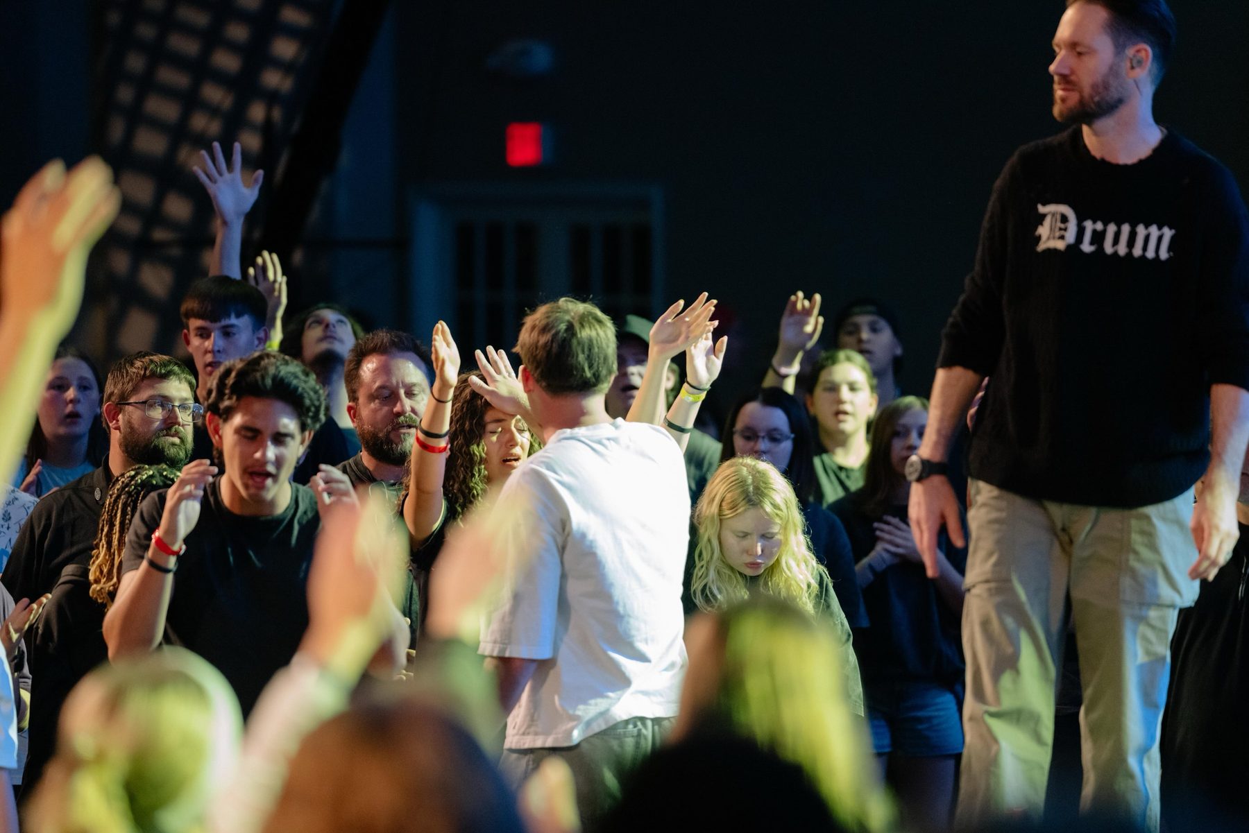 Josh in the crowd during worship